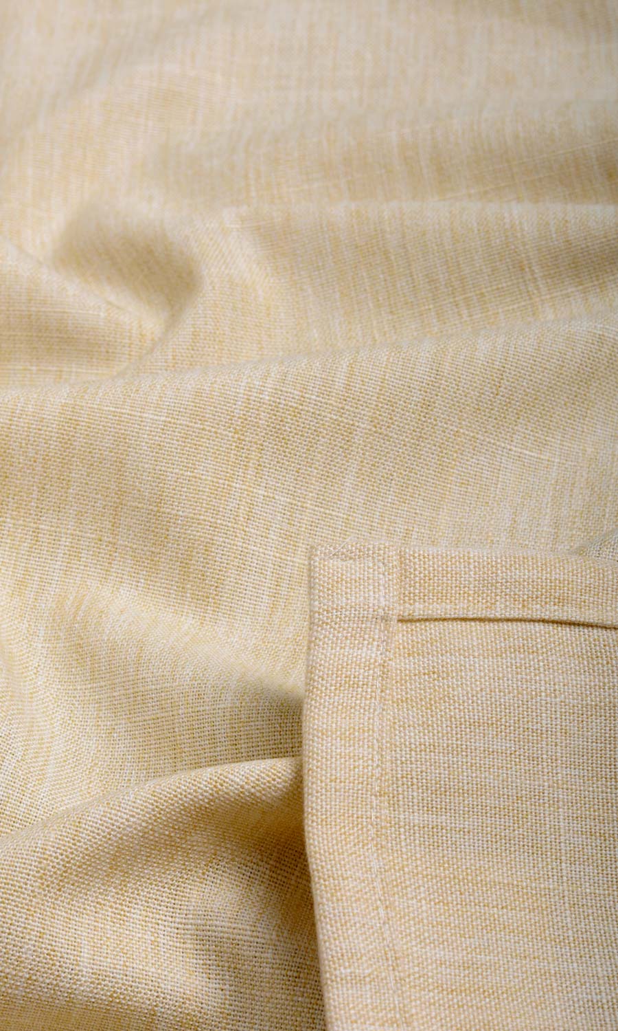 Plain Linen Texture Fabric By the Yard for Curtains & Drapes (Yellow Beige)