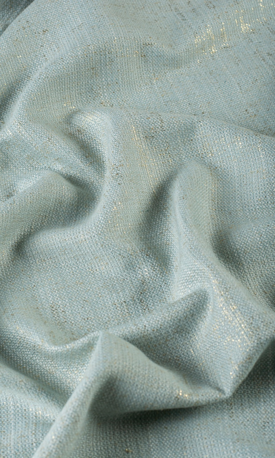 Metallic Print Poly-Linen Fabric Sample for Roman Blinds & Shades (Powder Blue)