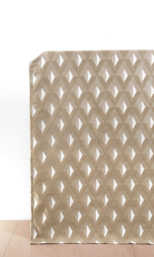 Geometric Home Décor Fabric By the Yard (Brown/ White)