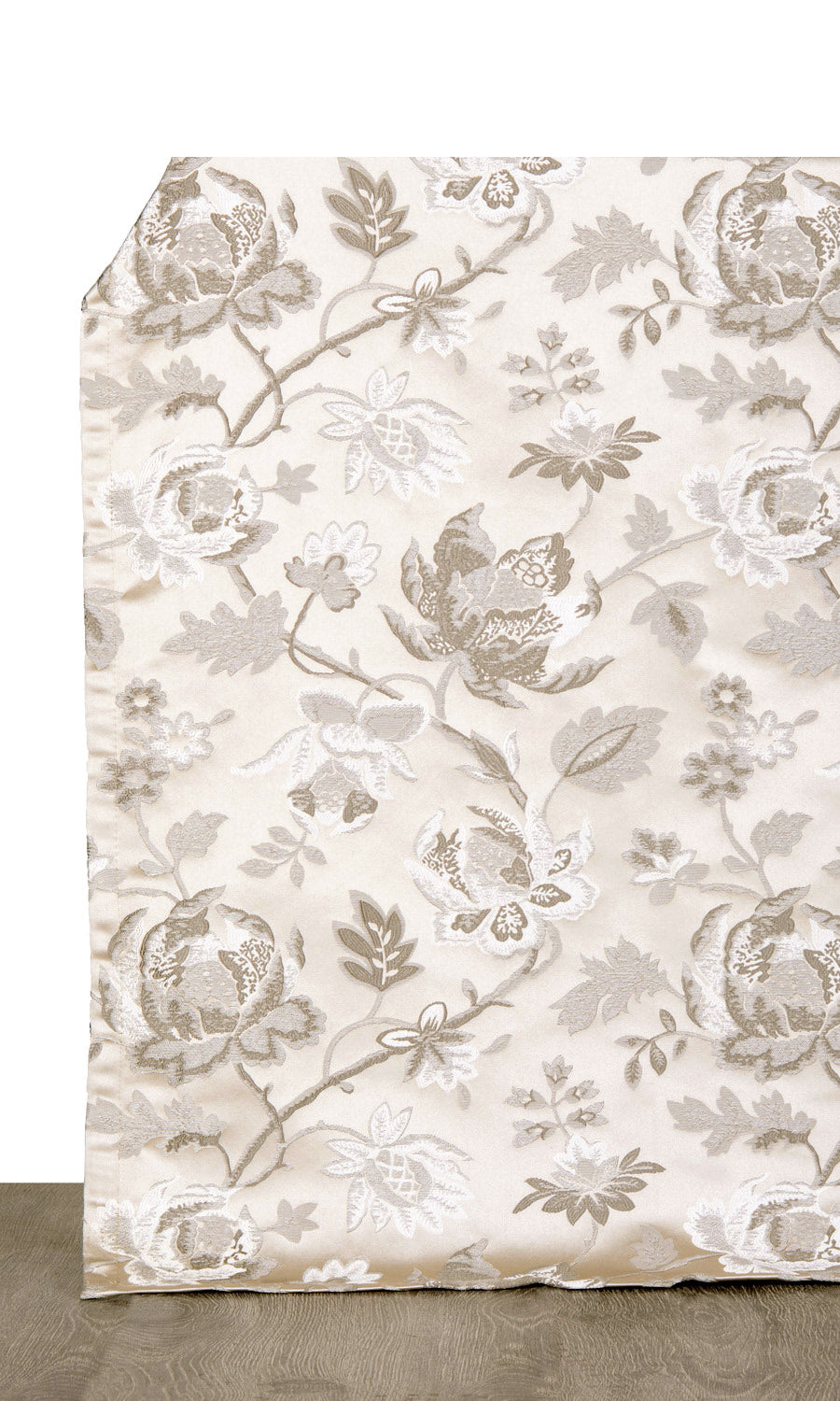 Floral Window Treatments Fabric By the Yard (Beige/ Brown/ Ivory)