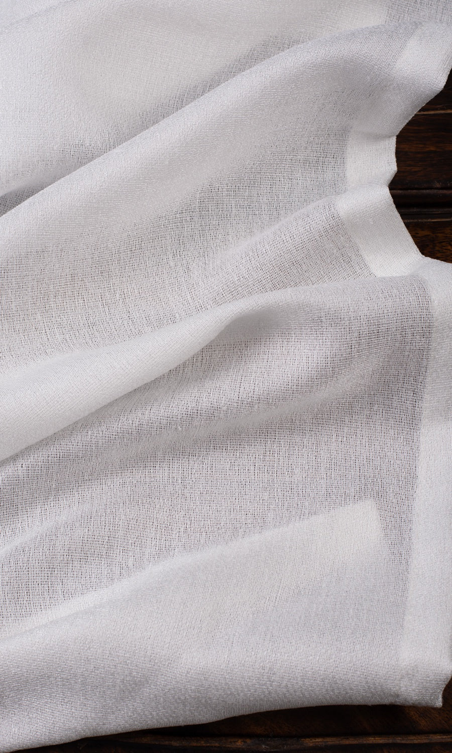Plain Semi-Sheer Window Treatments Fabric By the Yard (Pearl White)