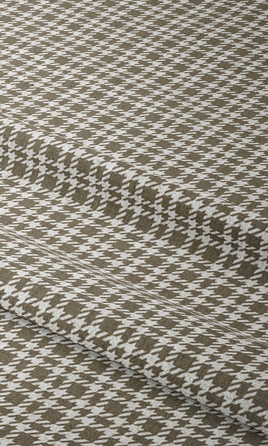 Checkered Window Treatments Fabric By the Metre (Cedar Brown/ White)