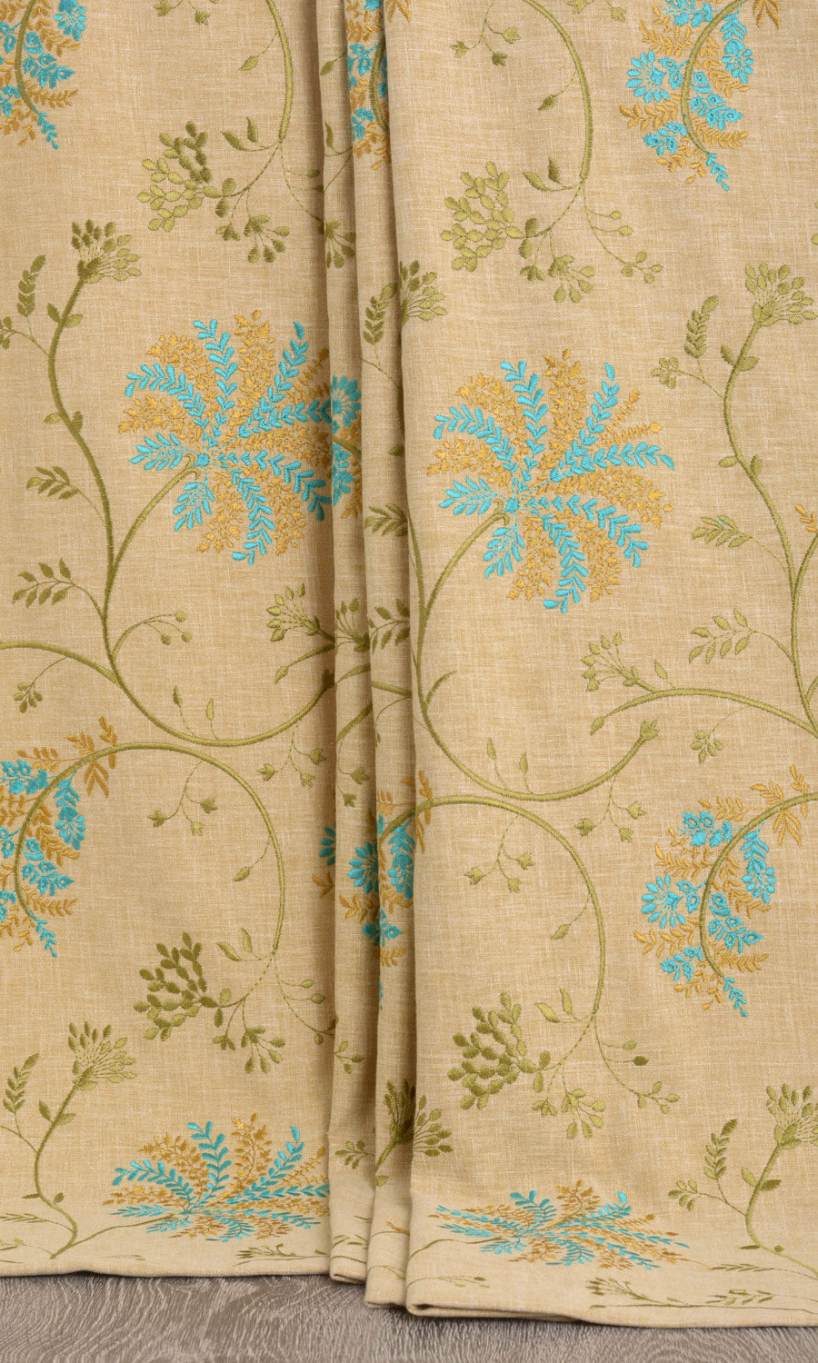 Floral Embroidery Home Décor Fabric By the Yard (Beige/ Brown/ Green/ Blue)