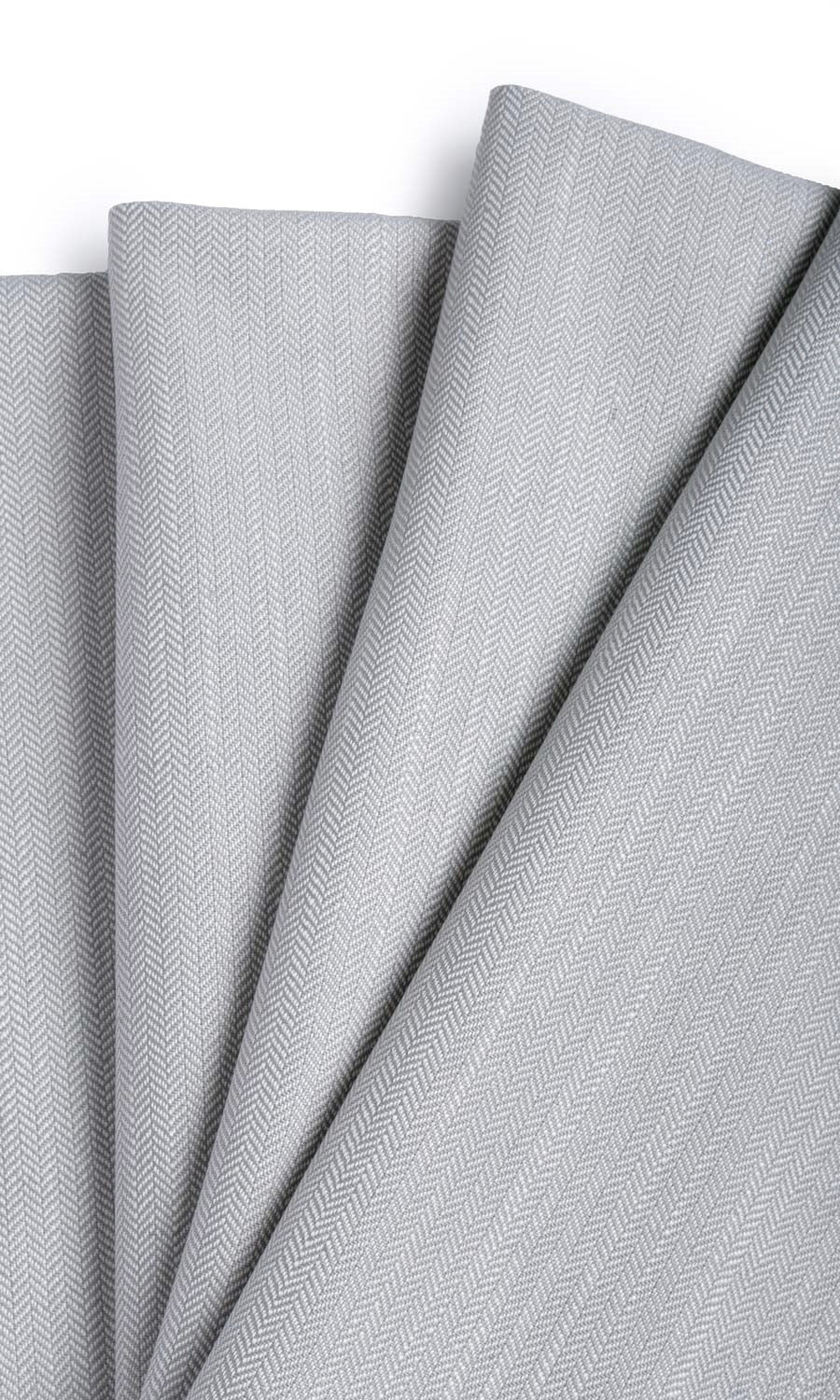 Herringbone Textured Window Treatments Fabric By the Yard (Silver Grey)