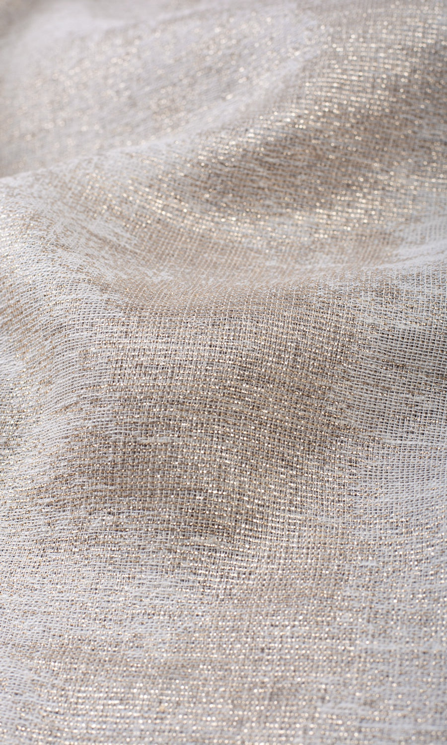 Textured Fabric By the Yard for Curtains & Drapes (Ivory/ Golden)