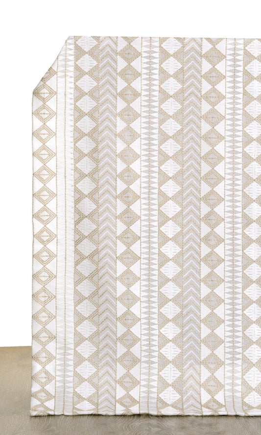 Geometric Patterned Sheer Blinds (White/ Beige)
