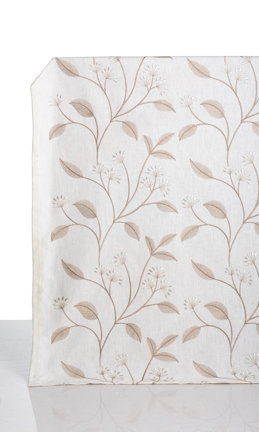 Floral Embroidery Window Treatments Fabric By the Yard (White/ Cream)