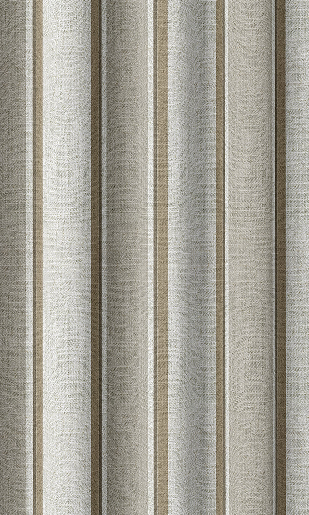 Striped Home Textile Fabric Material By the Yard (White/ Brown/ Beige)