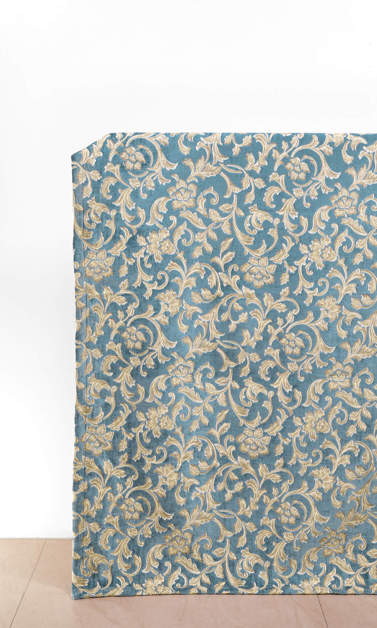 Floral Velvet Home Décor Fabric By the Yard (Beige/ Brown/ Blue)
