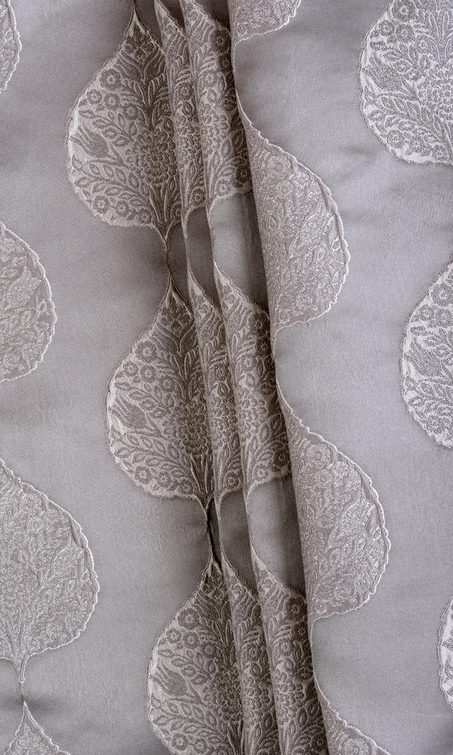 Ogee Patterned  Free Fabric Material Sample (Pale Gray)
