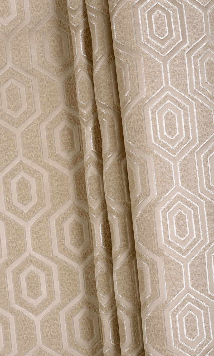 Jacquard Honeycomb Patterned Home Textile Fabric Material By the Yard (Beige)