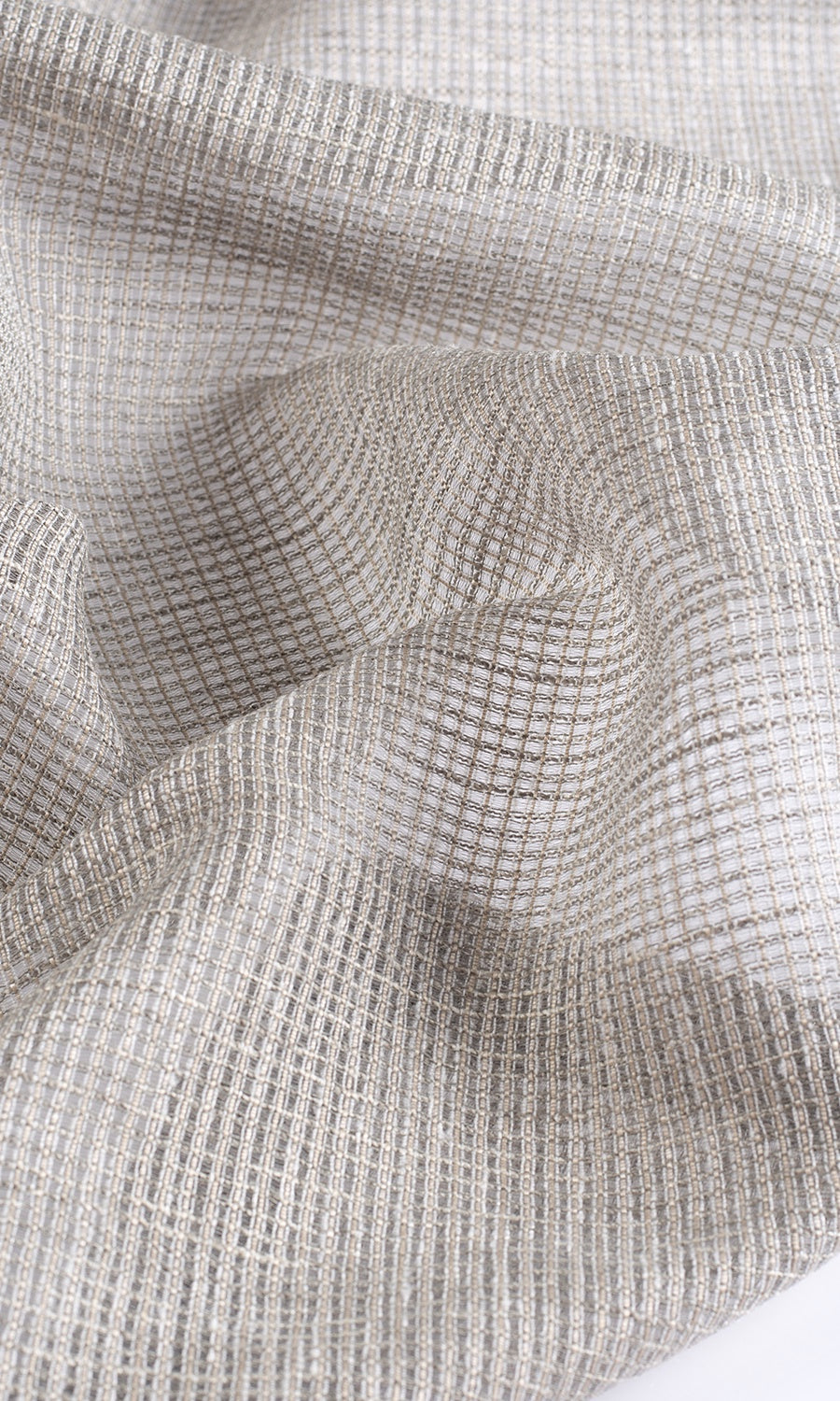 Checkered Sheer Fabric Sample for Roman Blinds & Shades (Grey)