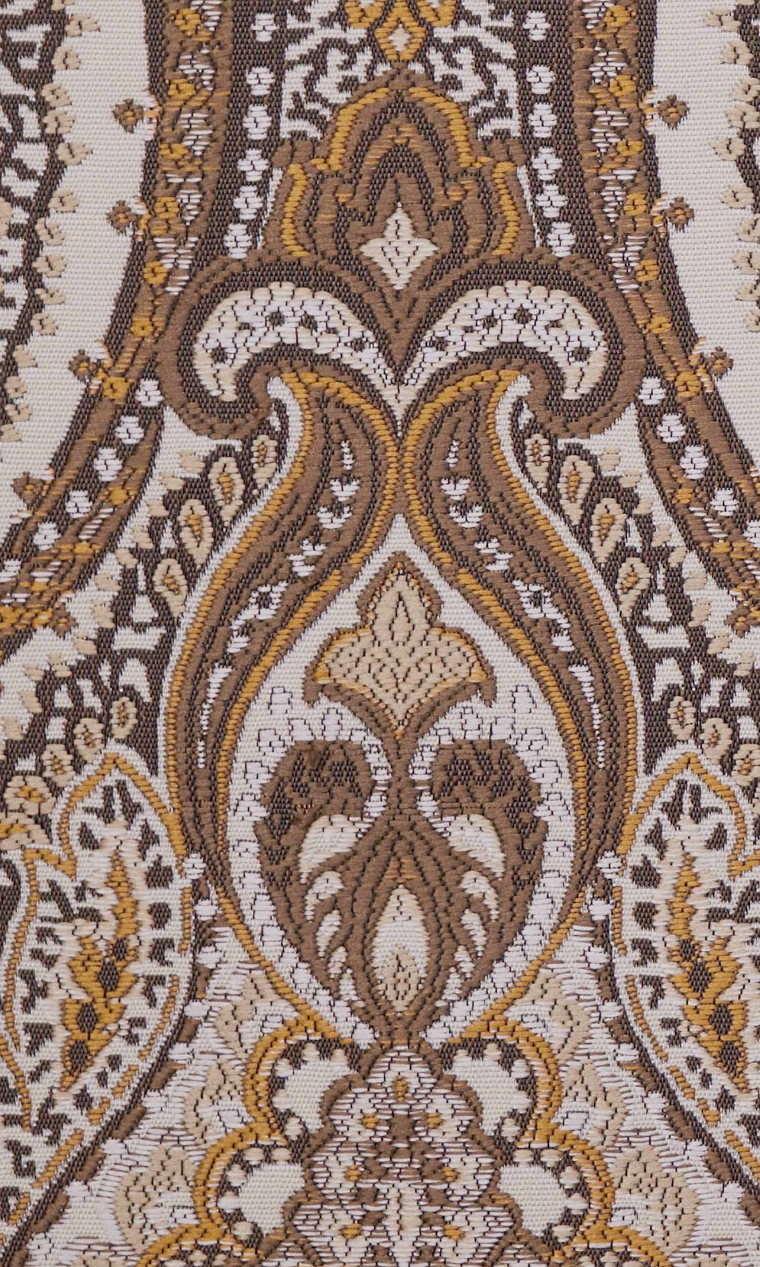 Damask Home Textile Fabric Material By the Yard (Brown/ Yellow/ Umber)