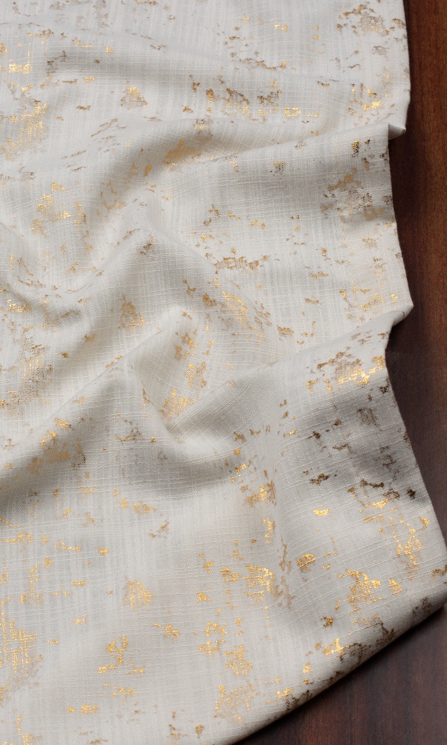 Metallic Abstract Window Treatments Fabric Sample (Beige/ Golden)