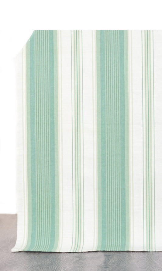 Striped Blinds (Seafoam Green/ White)