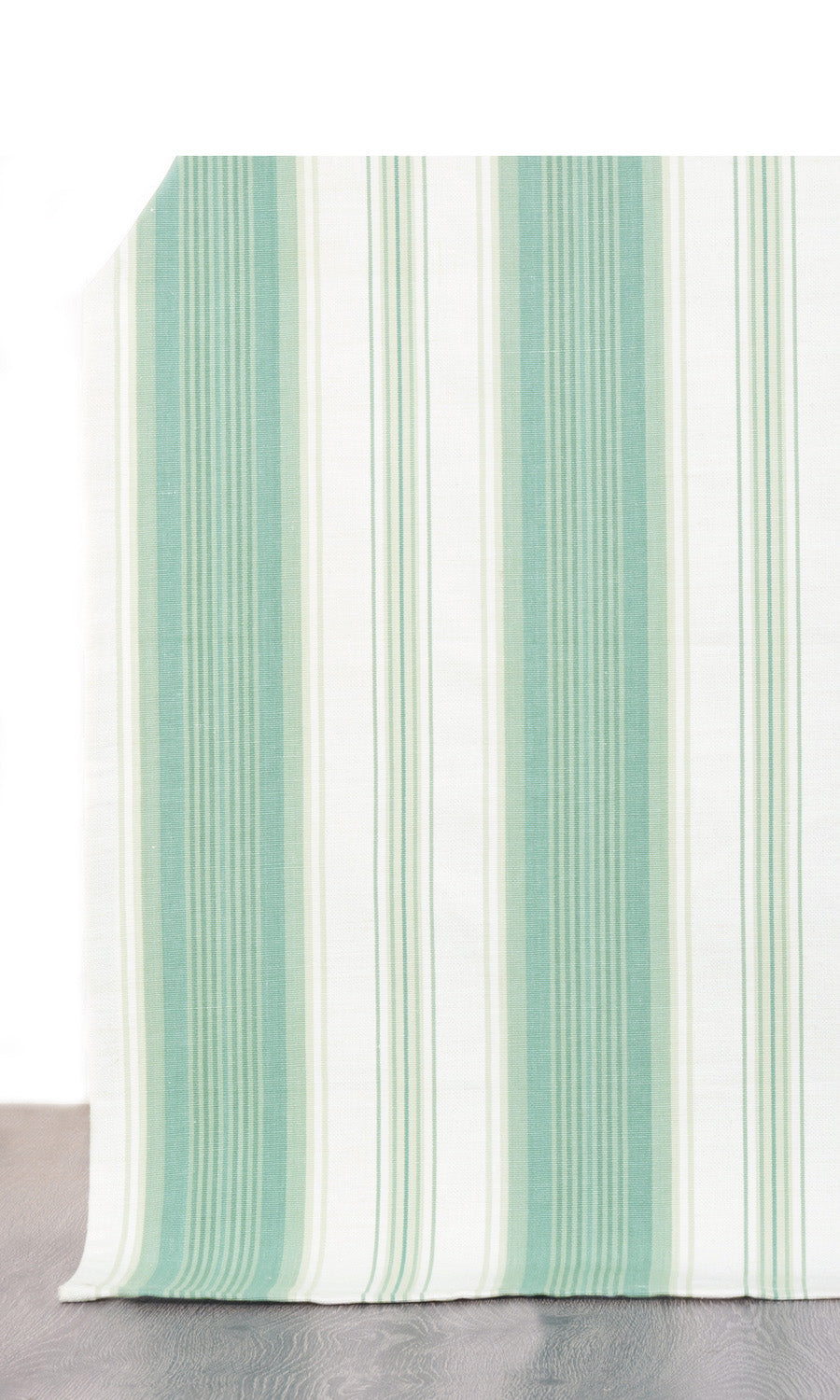 Striped Home Décor Fabric By the Yard (Seafoam Green/ White)