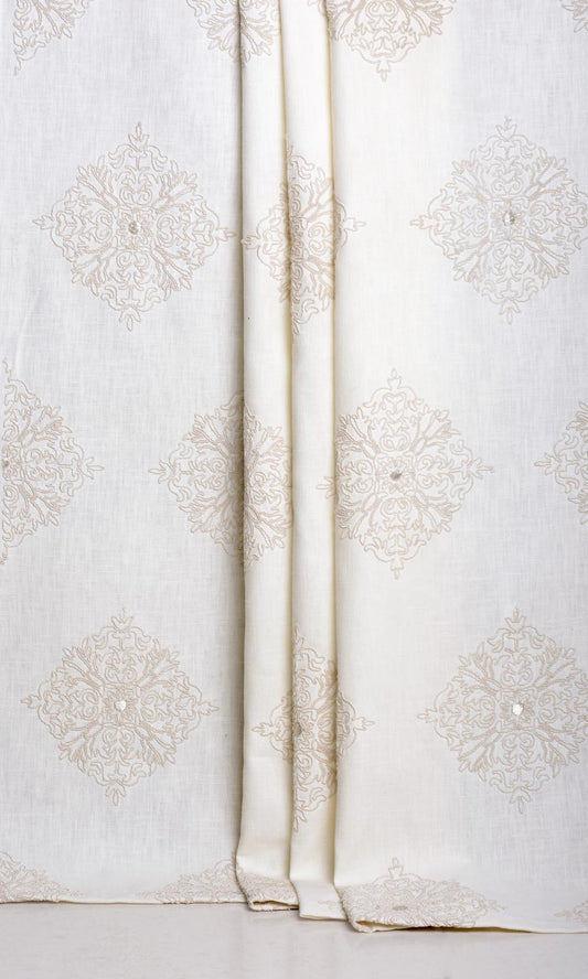 Paisley Print Roman Shades (Green/ Blue)