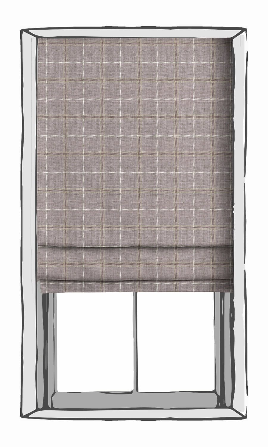 Modern Check Patterned Window Treatments Fabric By the Yard (Lavender)