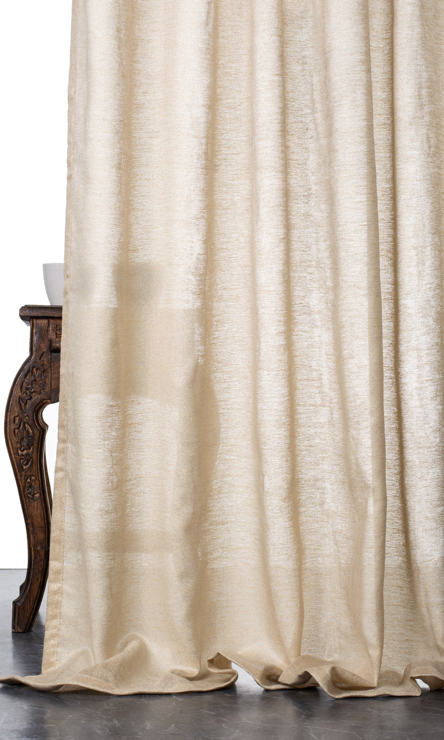 Plain Semi-Sheer Window Treatments Fabric Sample (Pale Beige)