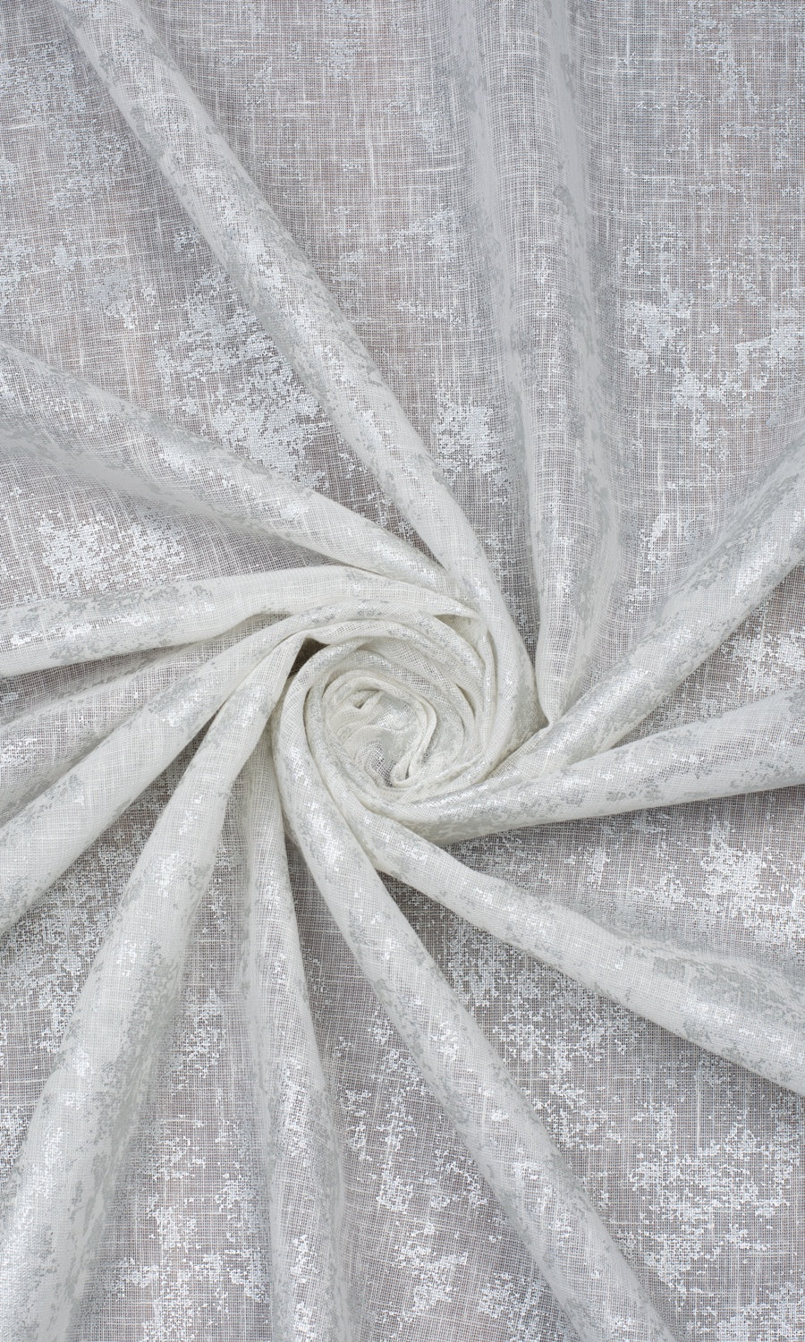 Textured Semi-Sheer Fabric Sample for Roman Blinds & Shades (White/ Silver)