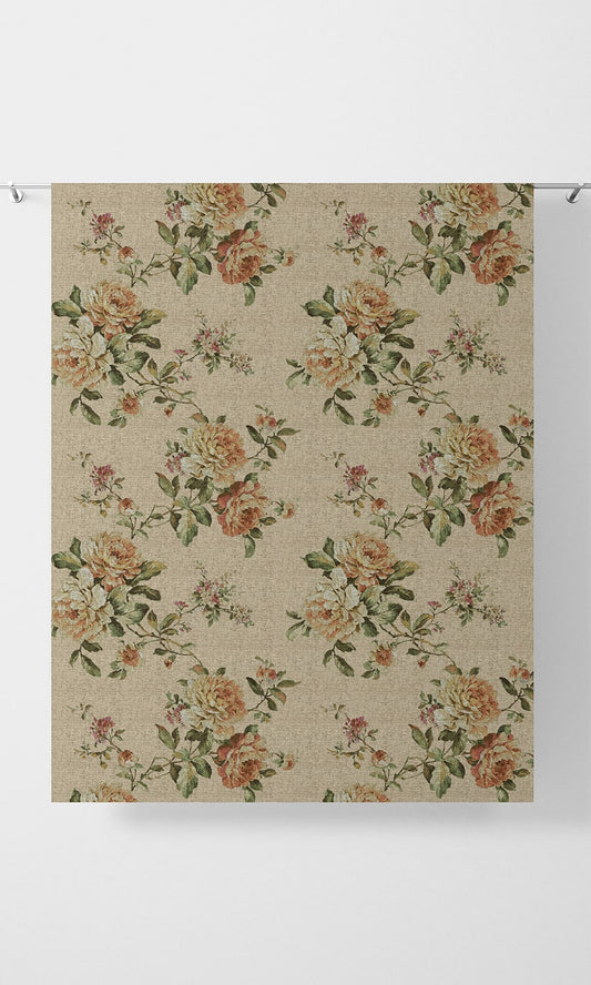 Modern Country Floral Home Décor Fabric By the Yard (Yellow)
