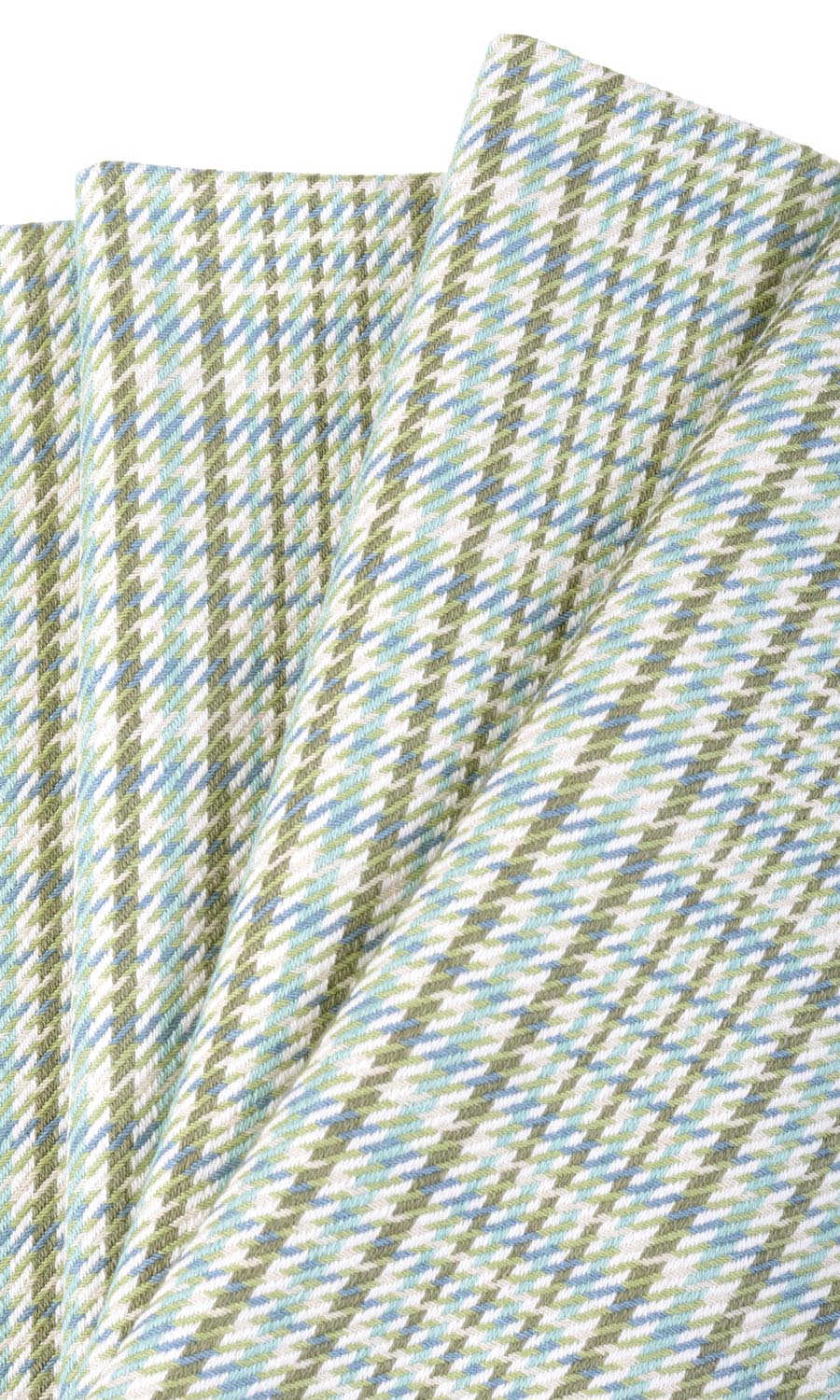 Houndstooth Cotton Home Textile Fabric Material By the Yard (Green/ Blue)