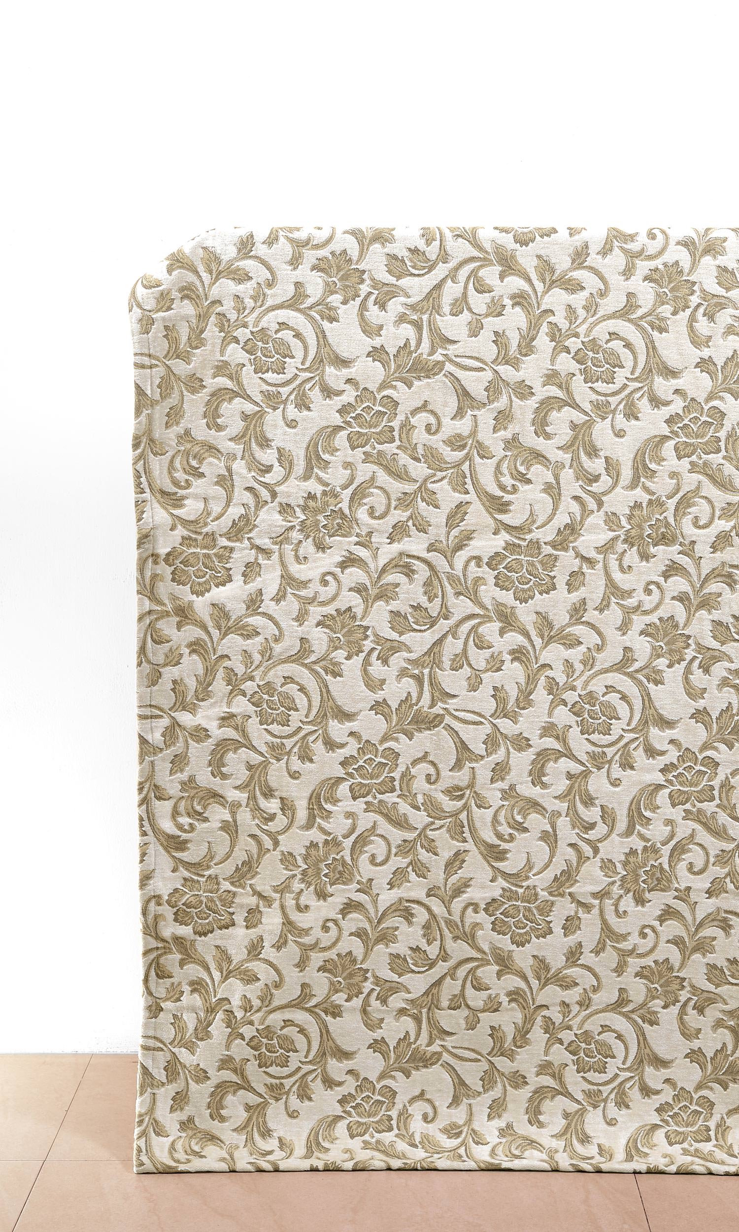 Floral Velvet Home Décor Fabric By the Yard (Beige/ Brown)