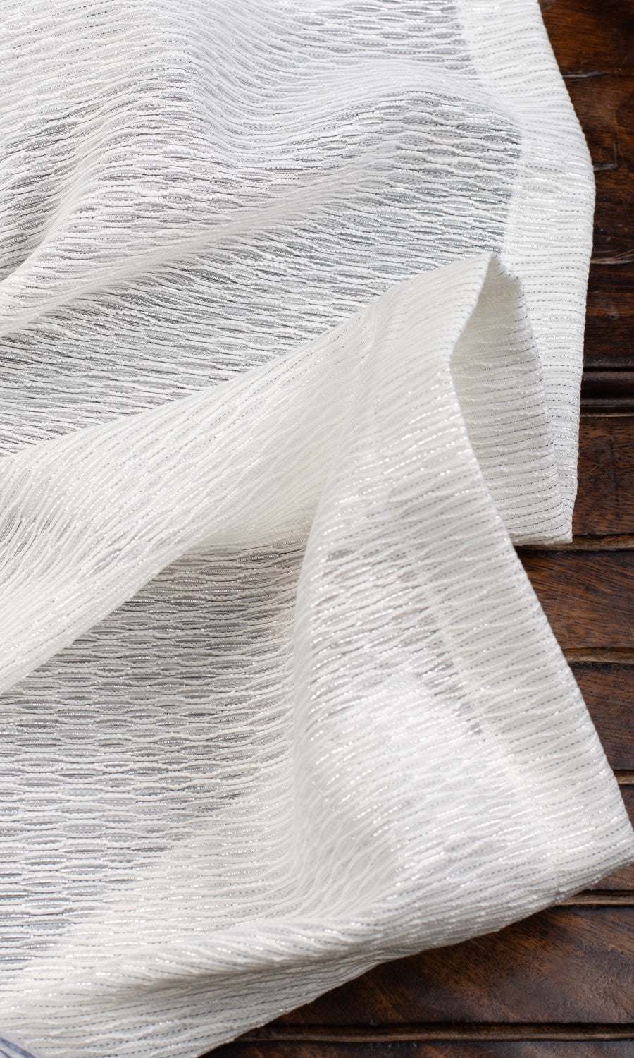 Textured Sheer Fabric Sample for Roman Blinds & Shades (White)