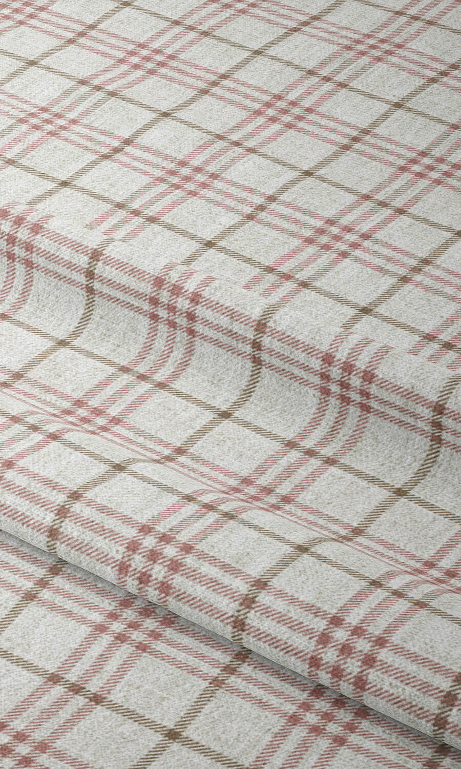 Checkered Free Fabric Material Sample (White/ Pink/ Red)