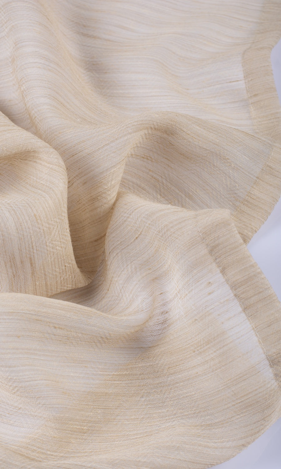 Textured Sheer Window Treatments Fabric Sample (Ivory Beige)