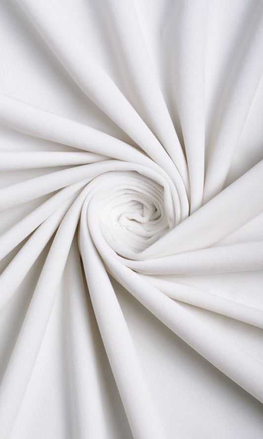 Velvet Home Décor Fabric By the Yard (White)