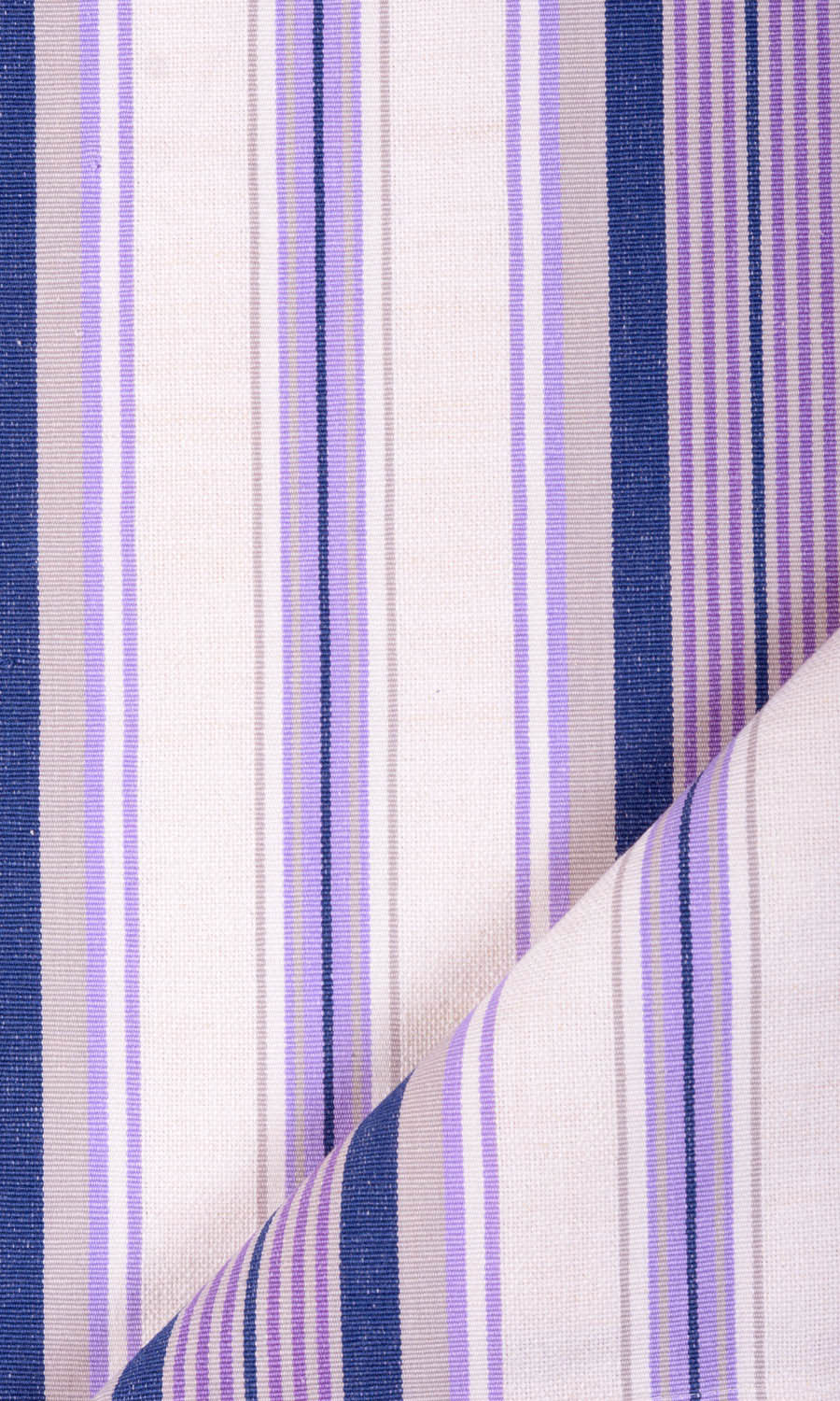 Striped Cotton Window Treatments Fabric By the Yard (Violet/ White)