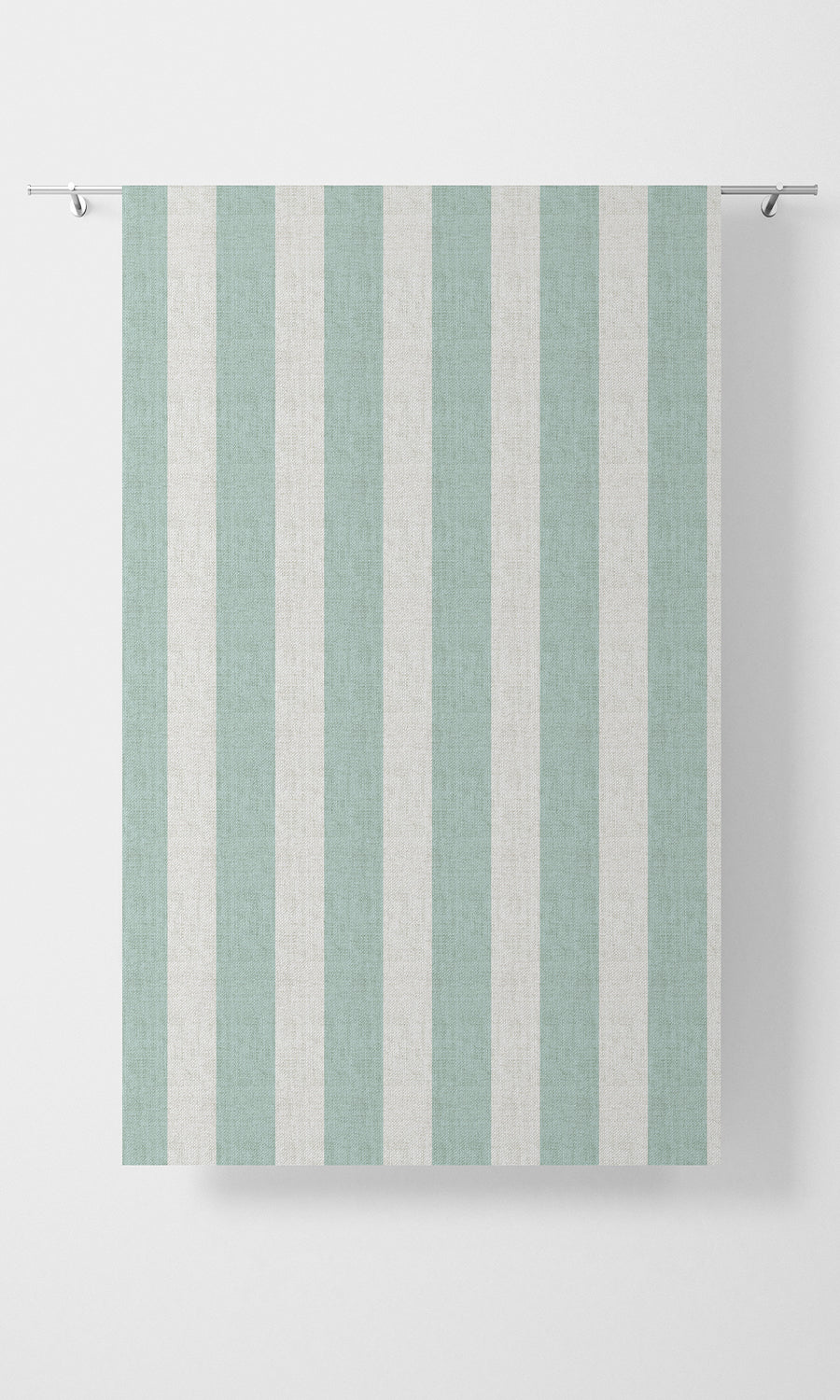 Striped Print Fabric Material By the Metre (Aqua Blue/ White)