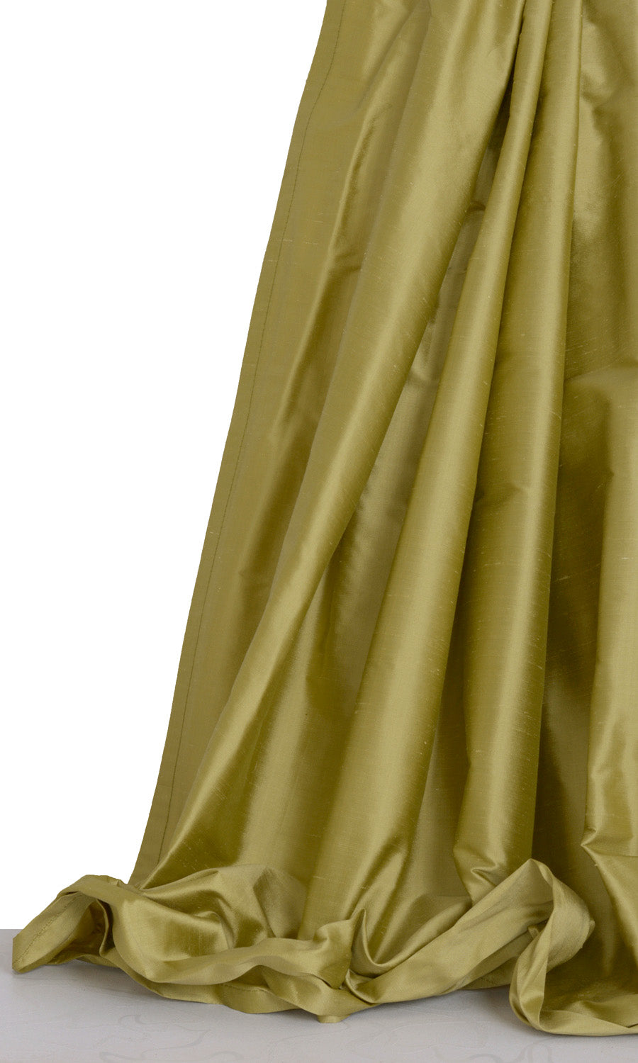 Shantung Silk Window Treatments Fabric By the Yard (Warm Green)