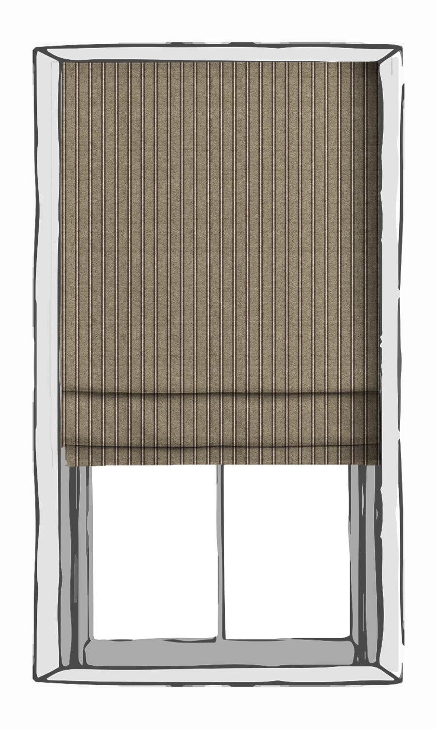 Striped Window Treatments Fabric Sample (Beige & Brown)