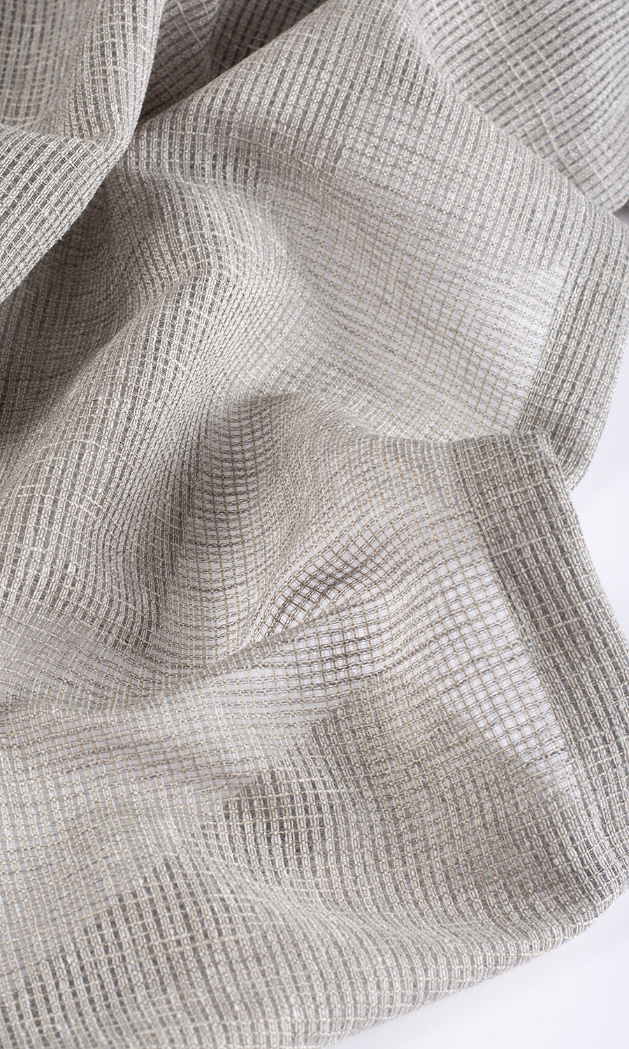 Checkered Sheer Home Décor Fabric By the Yard (Grey)
