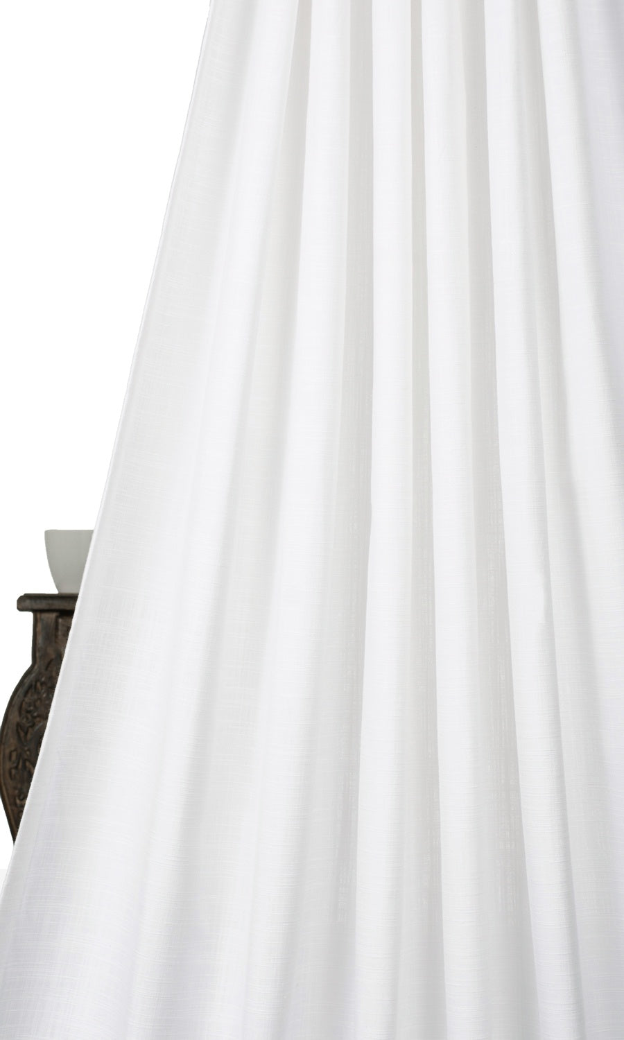 Linen-Texture Home Textile Fabric Material Sample (White)