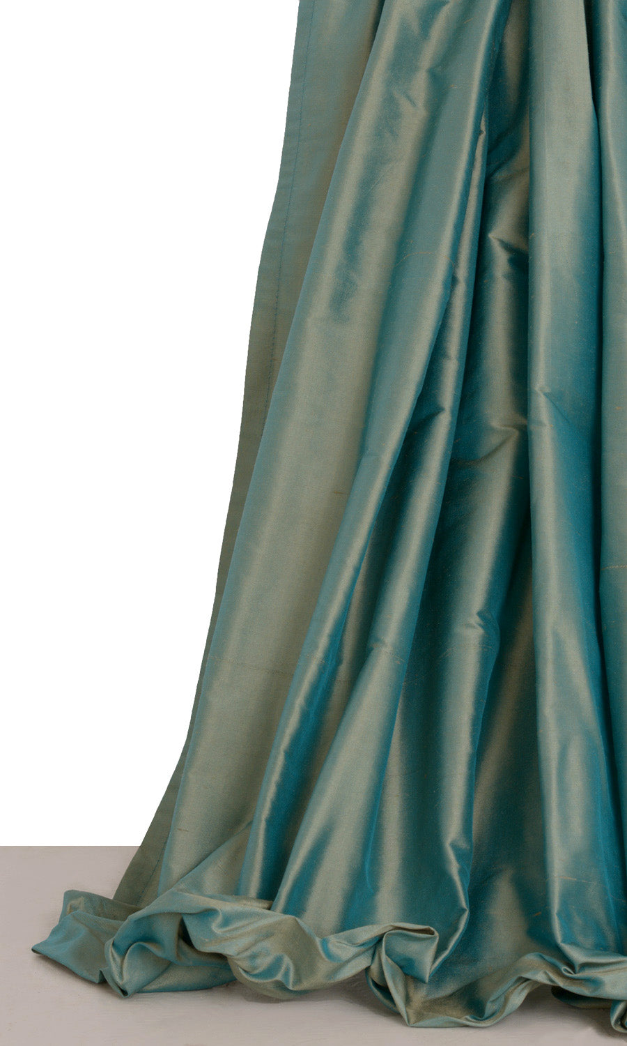 Shantung Silk Window Treatments Fabric By the Yard (Turquoise Blue)