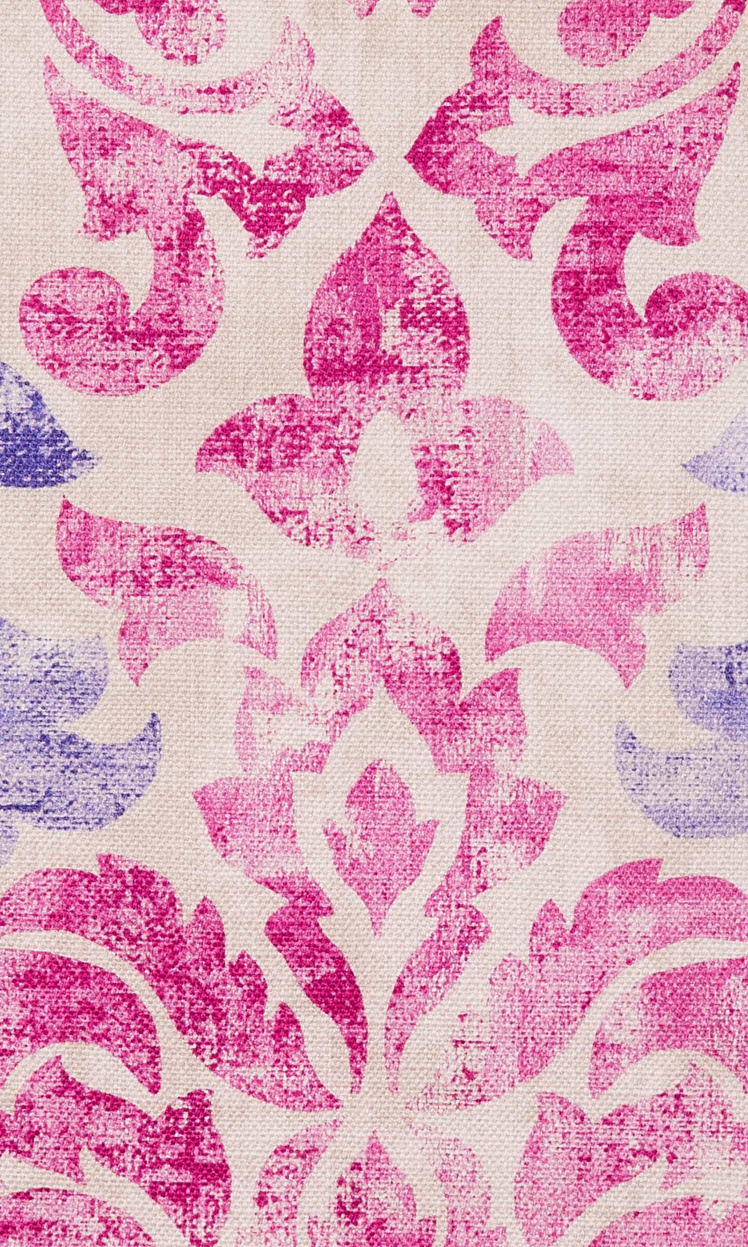 Printed Home Textile Fabric Material By the Yard (Fuchsia Pink/ Purple)