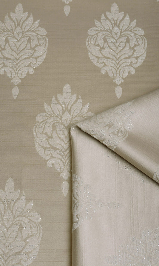 Damask Embossed Roman Blinds (Brown/ Beige)
