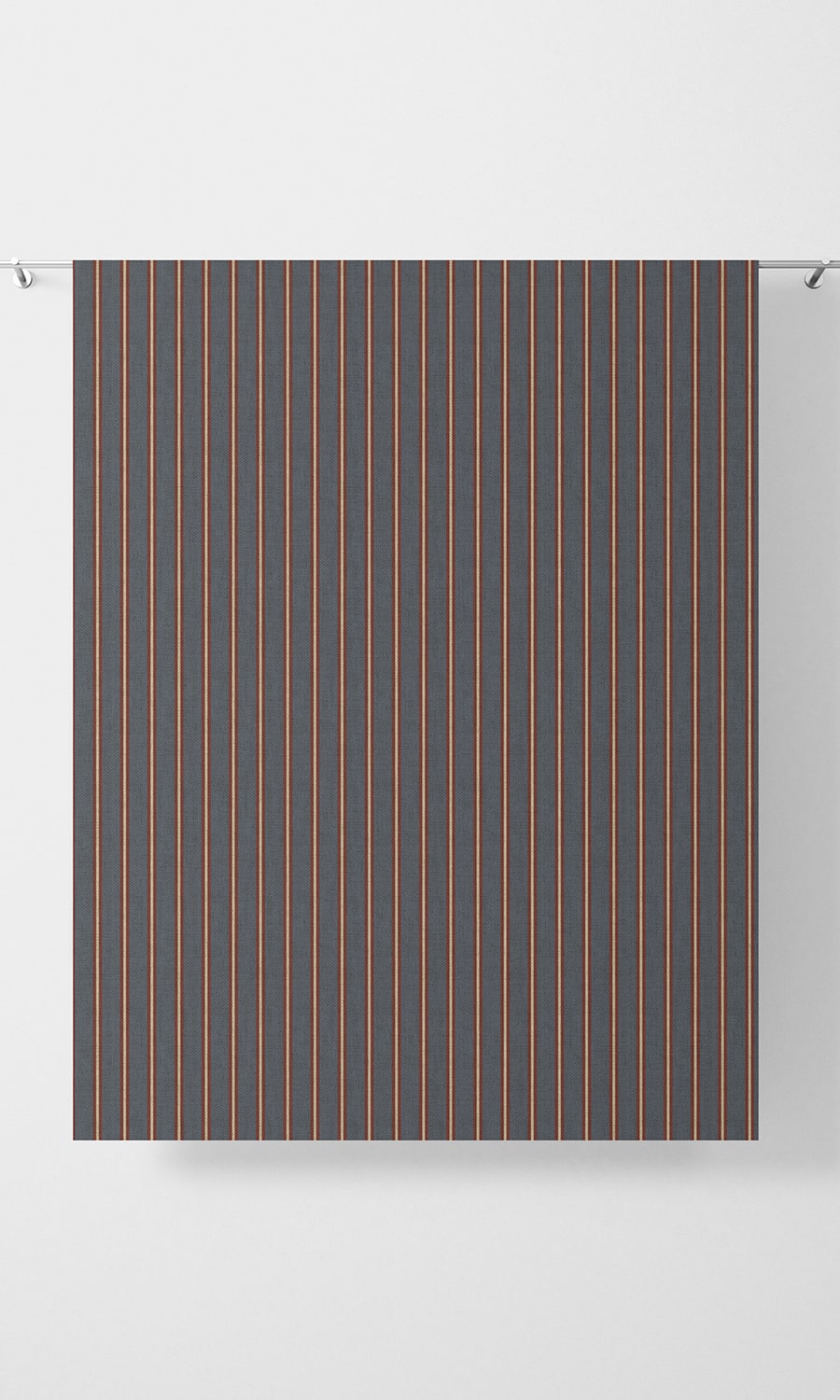 Modern Striped Home Décor Fabric By the Yard (Grey & Red)