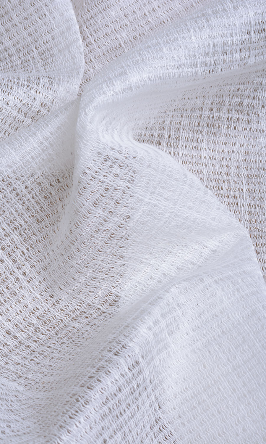 Cotton Blend Check Sheer Home Textile Fabric Material By the Yard (Milky White)