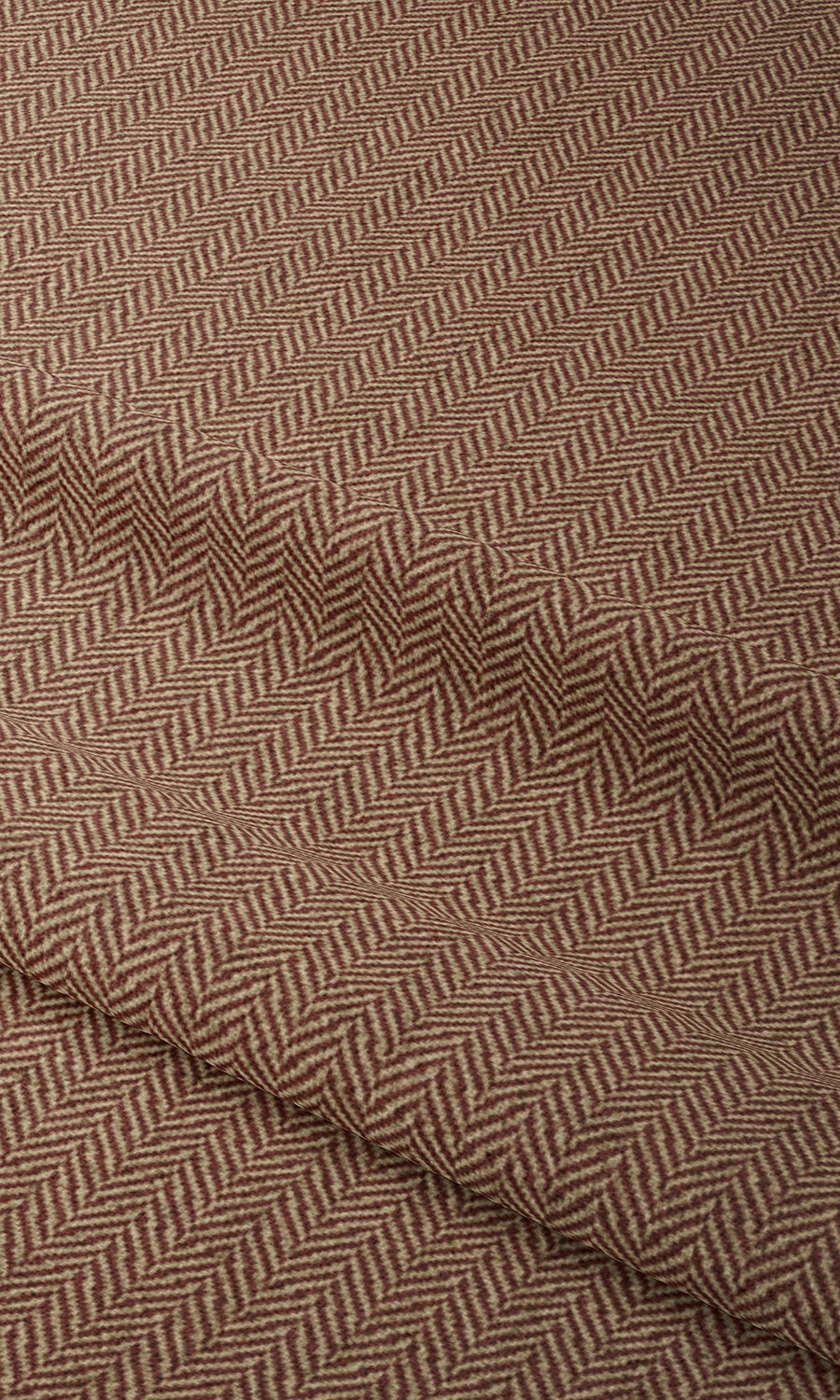 Herringbone Textured Home Textile Fabric Material By the Yard (Red/ Orange)