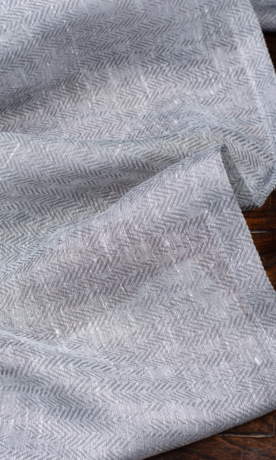Chevron Textured Sheer Home Décor Fabric By the Yard (Cool Grey)