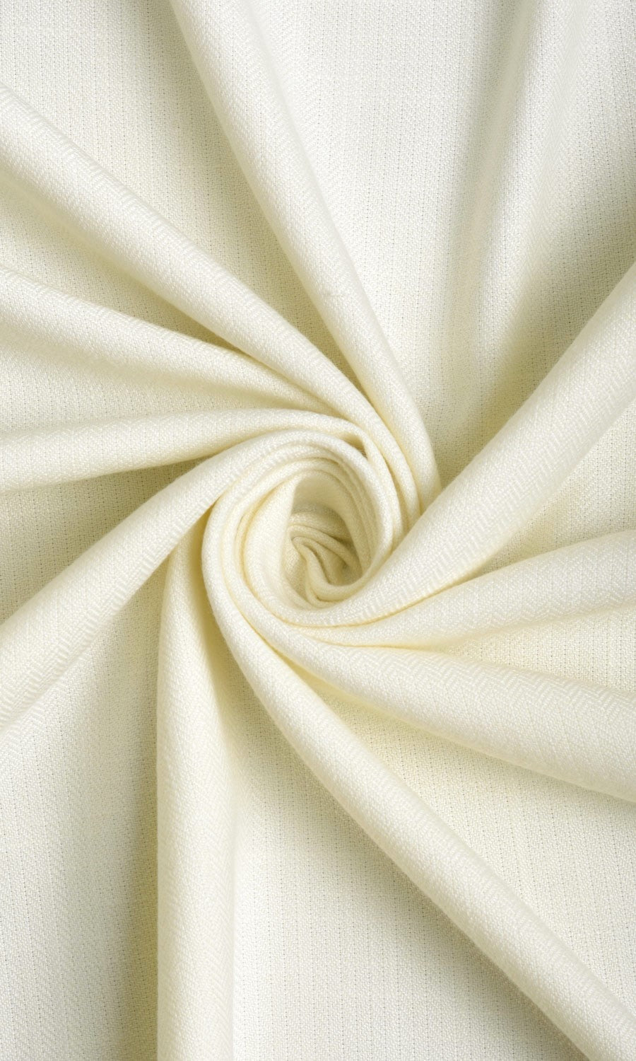 Herringbone Textured Home Décor Fabric By the Yard (White/ Cream)
