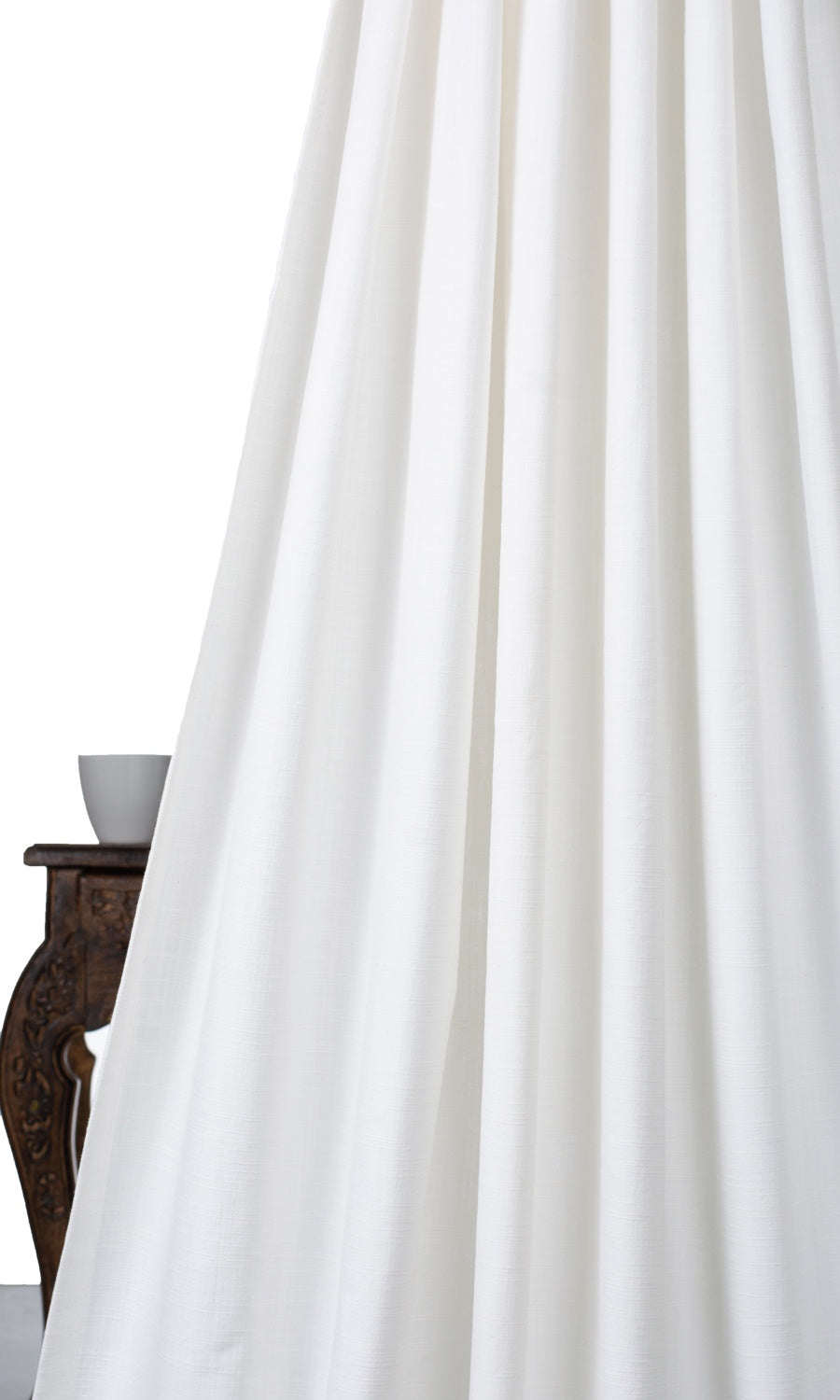 Plain Linen-Texture Home Textile Fabric Material By the Yard (White)