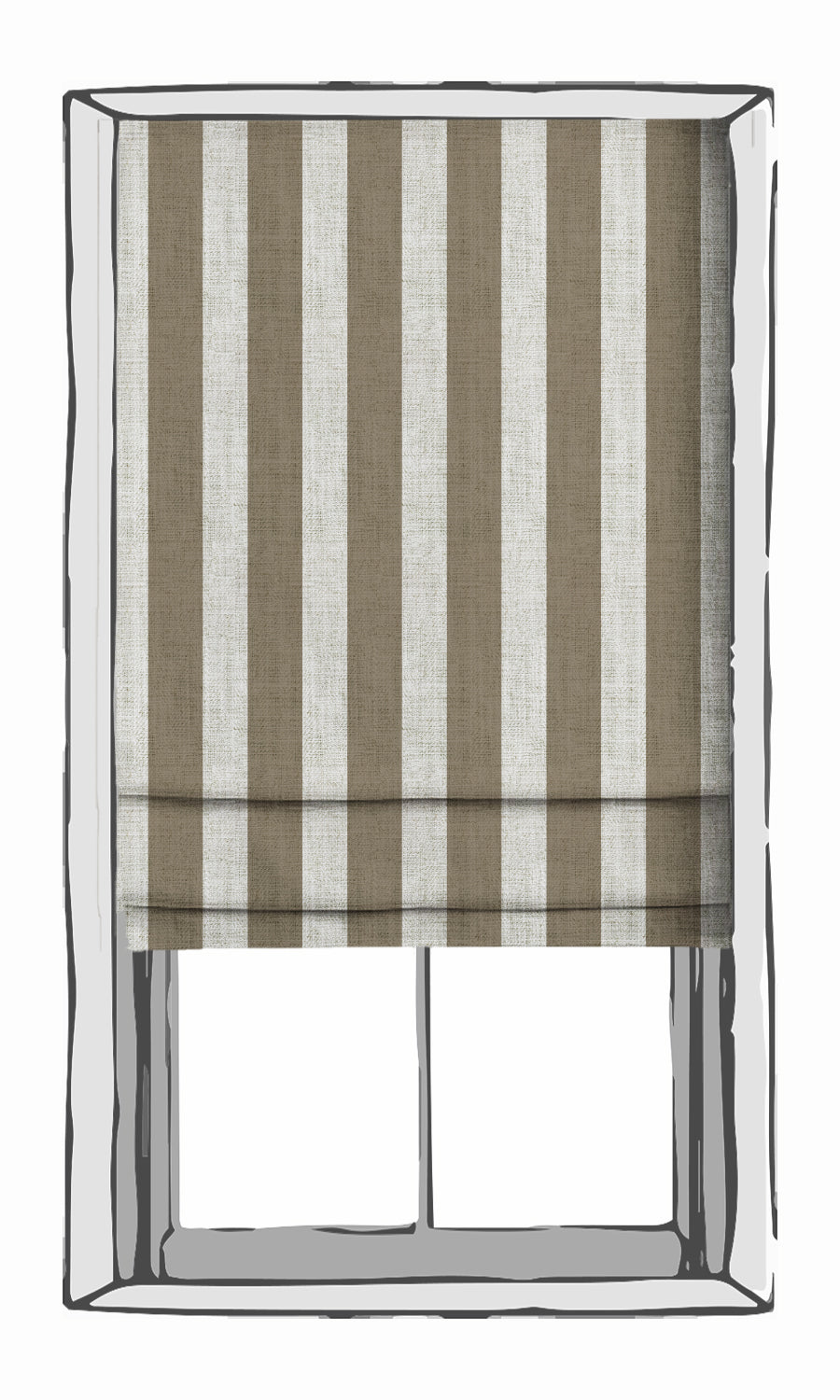 Striped Free Fabric Material Sample (Cedar Brown/ White)