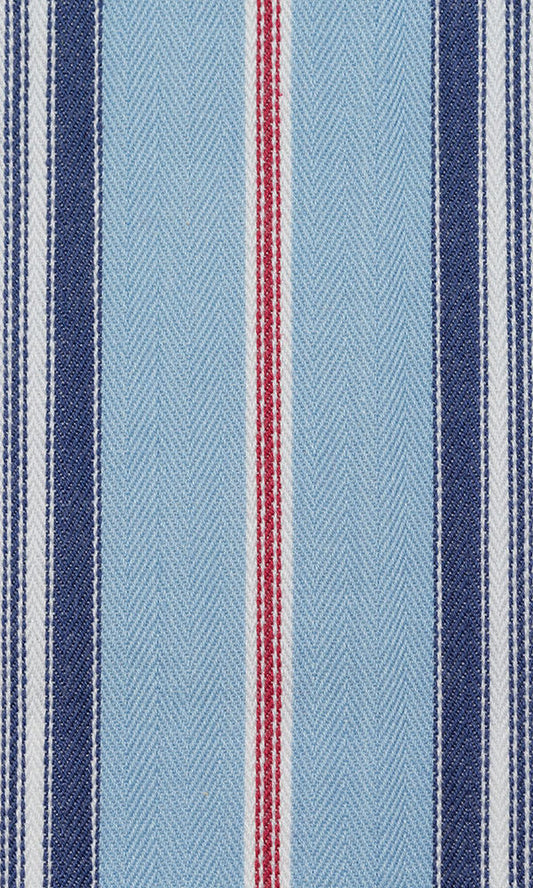 Cotton Home Décor Fabric By the Metre (Red/ Blue)