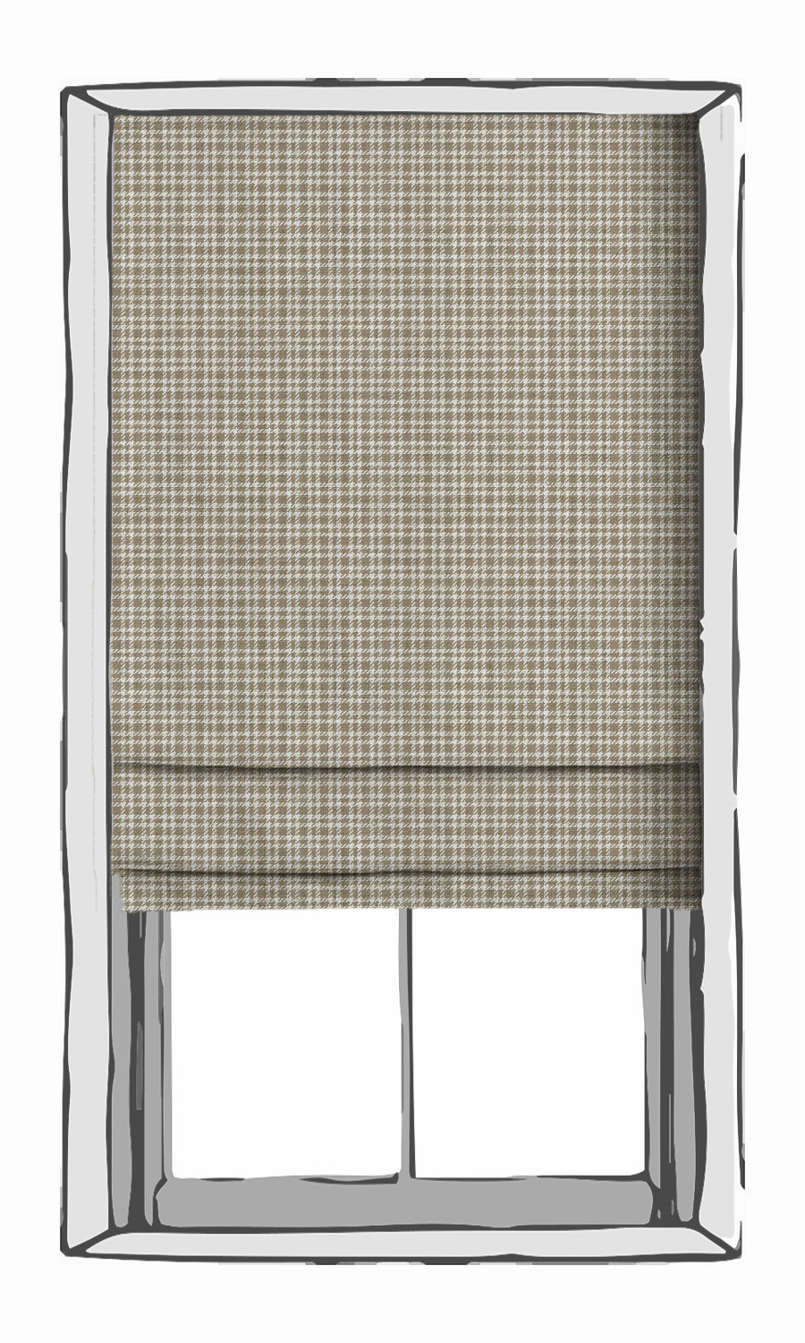 Checkered Fabric Material By the Metre (Cedar Brown/ White)